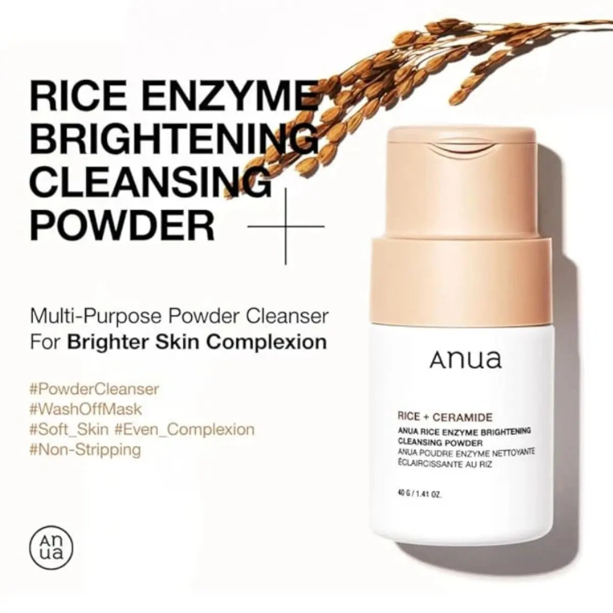 Rice Enzyme Brightening Cleansing Powder 40g Anua