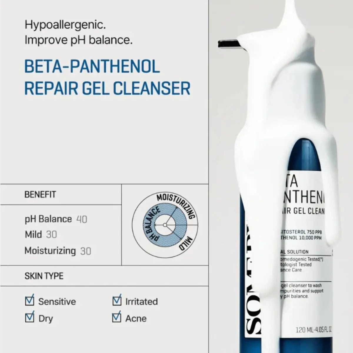 Beta Panthenol Repair Gel Cleanser 120mL Somebymi