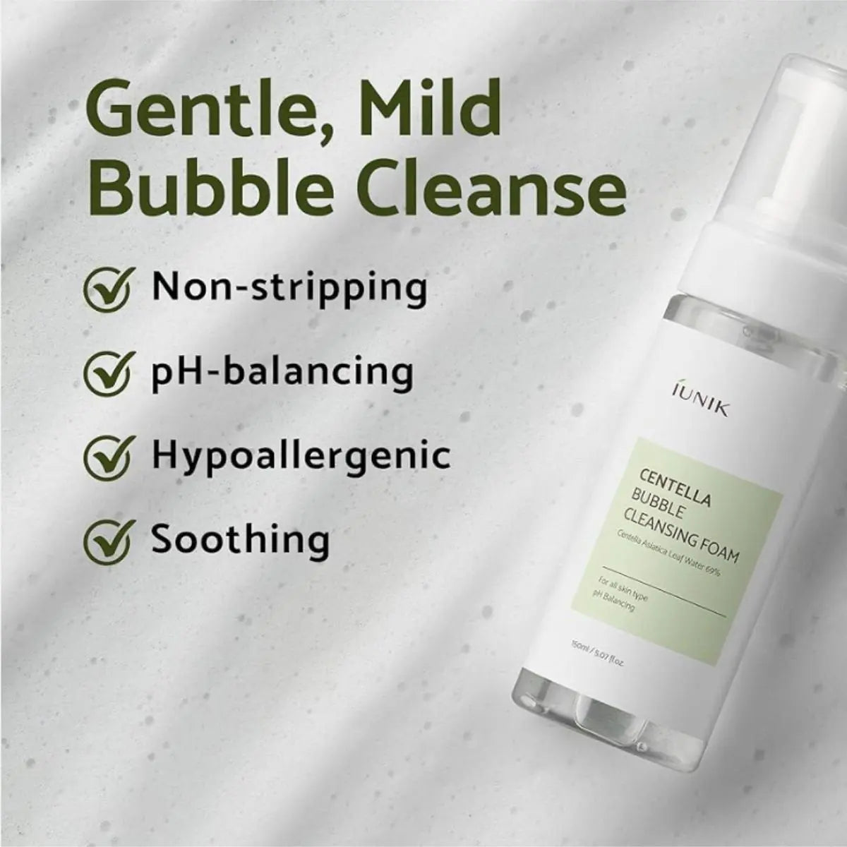 Centella Bubble Cleansing Foam 150mL Iunik