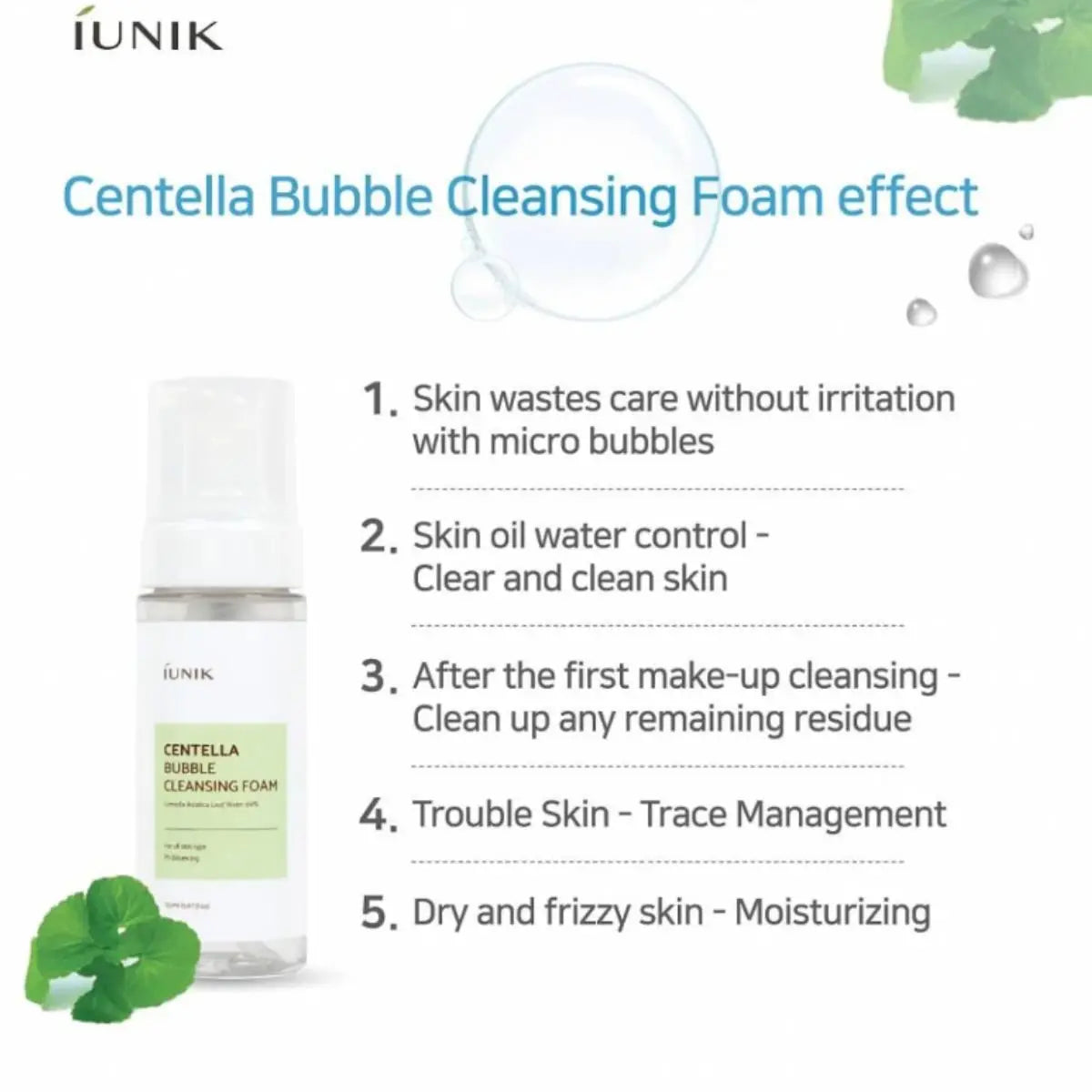 Centella Bubble Cleansing Foam 150mL Iunik