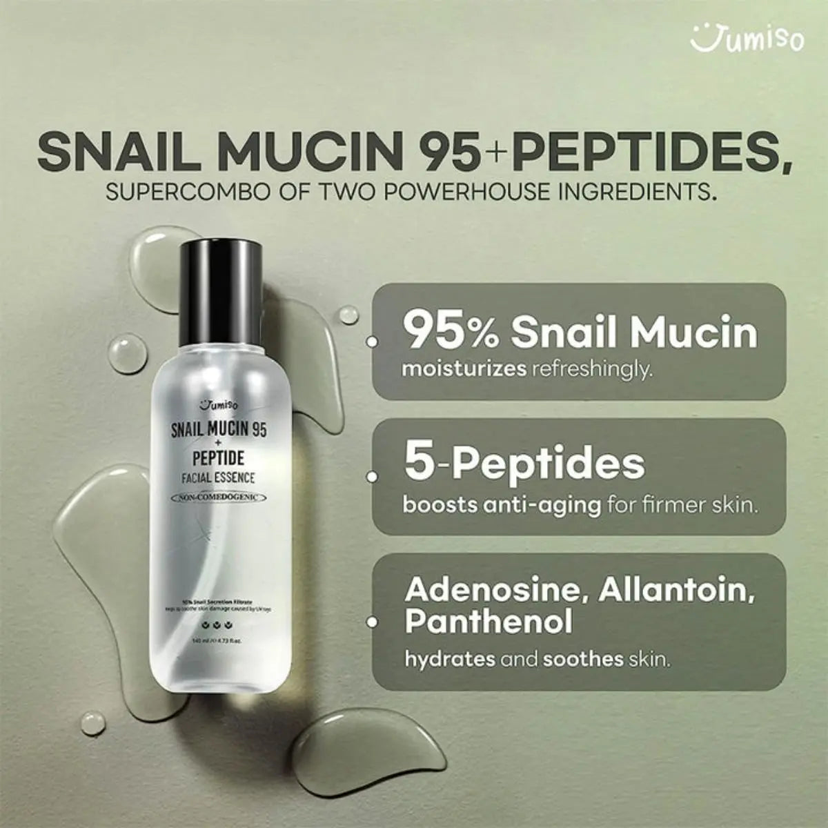 Snail Mucin 95 + Peptide Facial Essence 140mL Jumiso