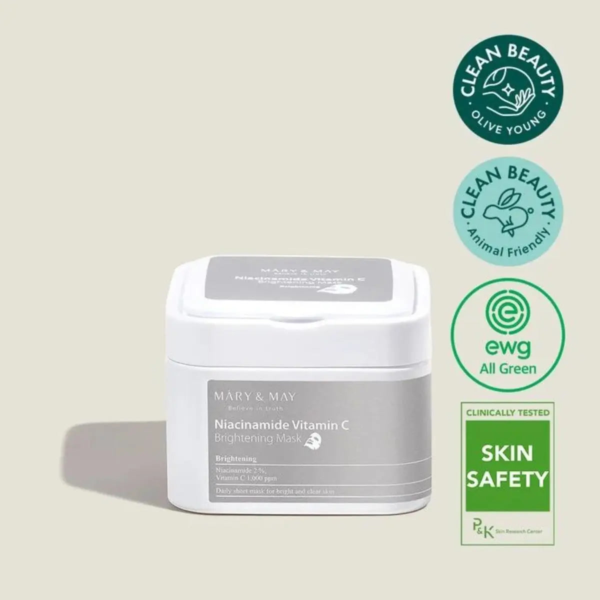 Niacinamide Vitamin C Brightening Mask 30pcs Mary&amp;May
