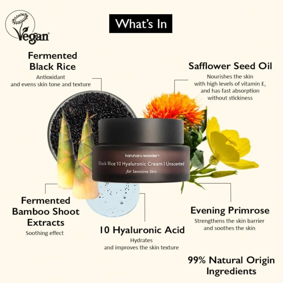Wonder Black Rice 10 Hyaluronic Cream Unscented 50mL Haruharu Wonder
