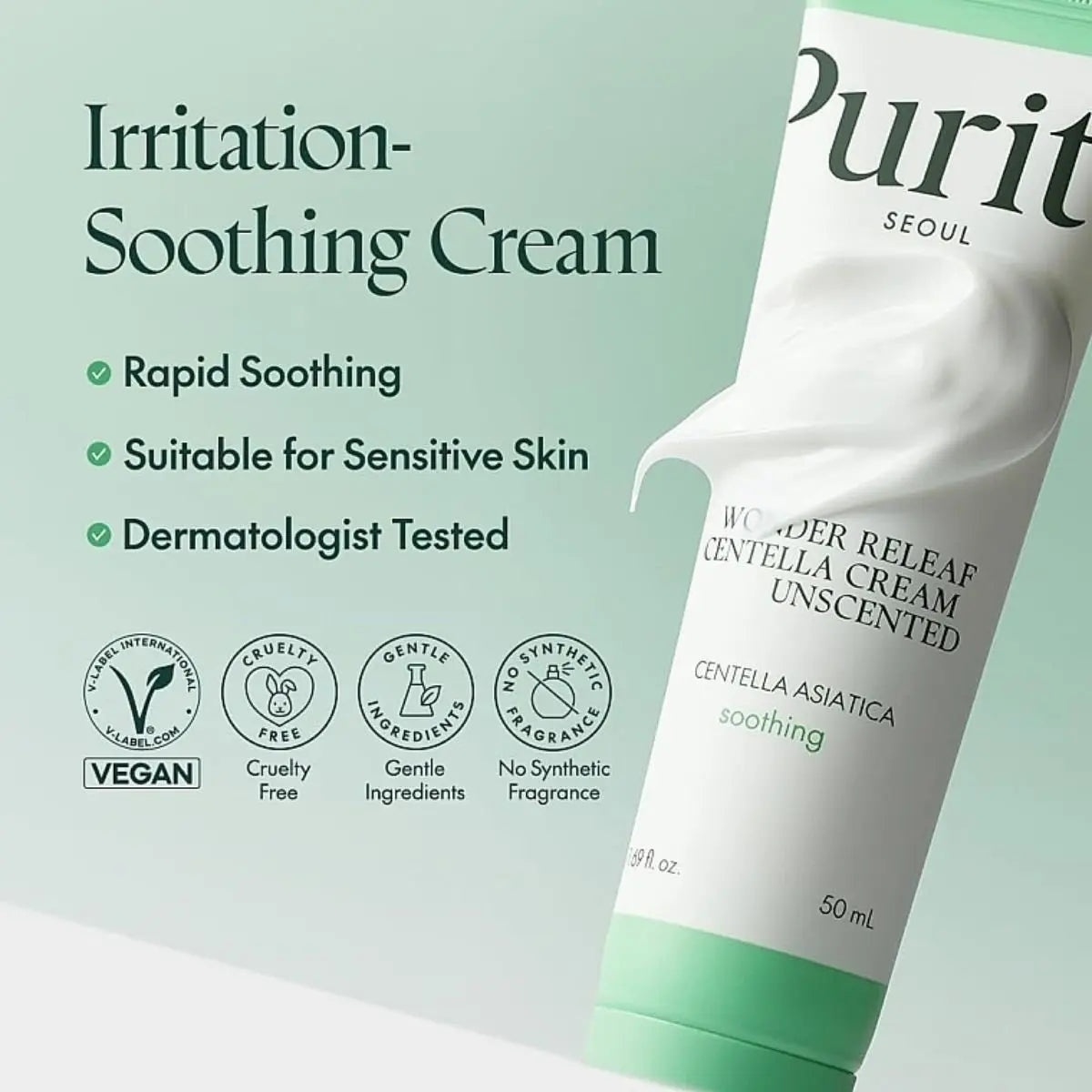 Wonder Releaf Centella Cream Unscented 50mL Purito