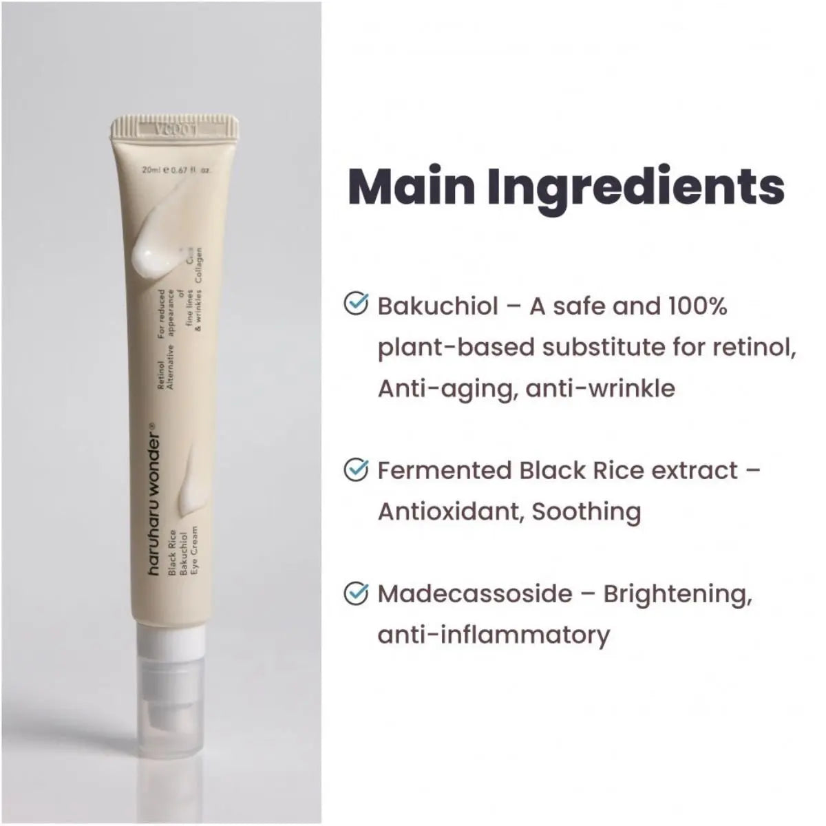 Black Rice Bakuchiol Eye Cream 20mL Haruharu Wonder