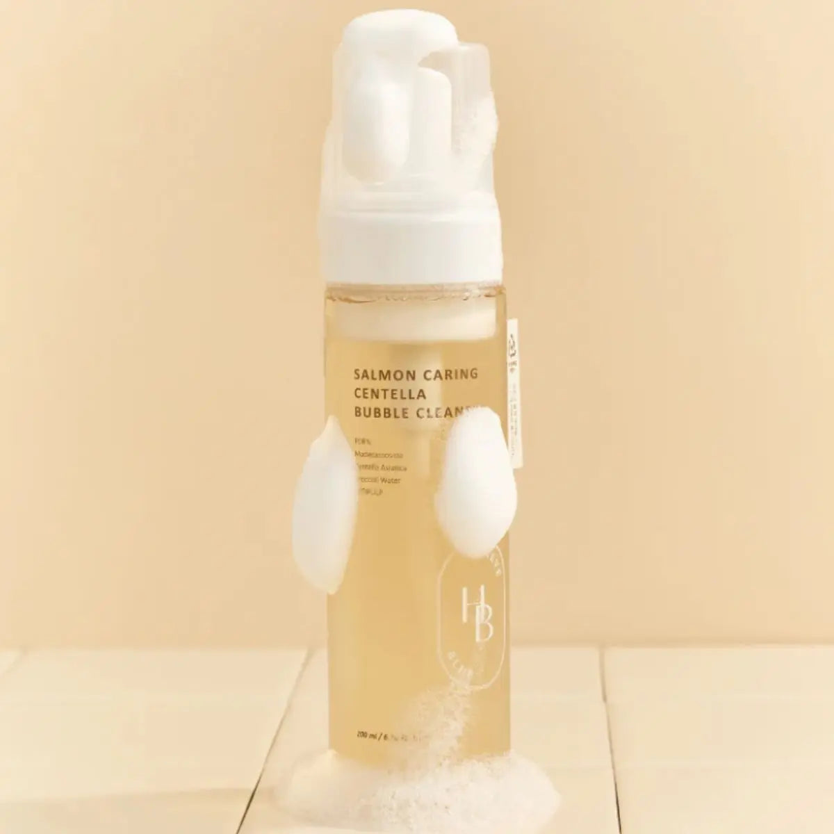 Salmon Caring Centella Bubble Cleanser 200mL Heveblue