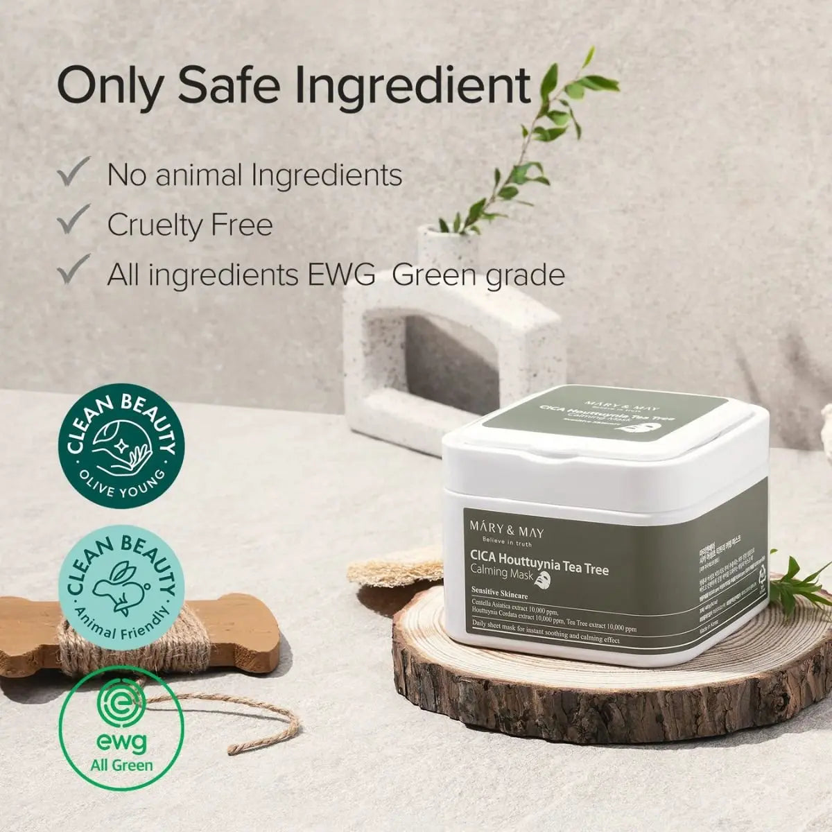 Cica Houttuynia Tea Tree Calming Mask 30pcs Mary&amp;May