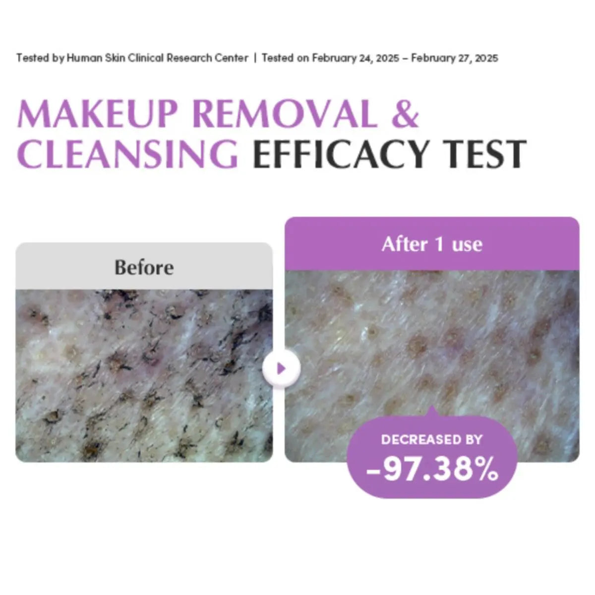 Résultat sur l'efficacité de l'huile Purple Rice Pore Smoothing Cleansing Oil 200mL