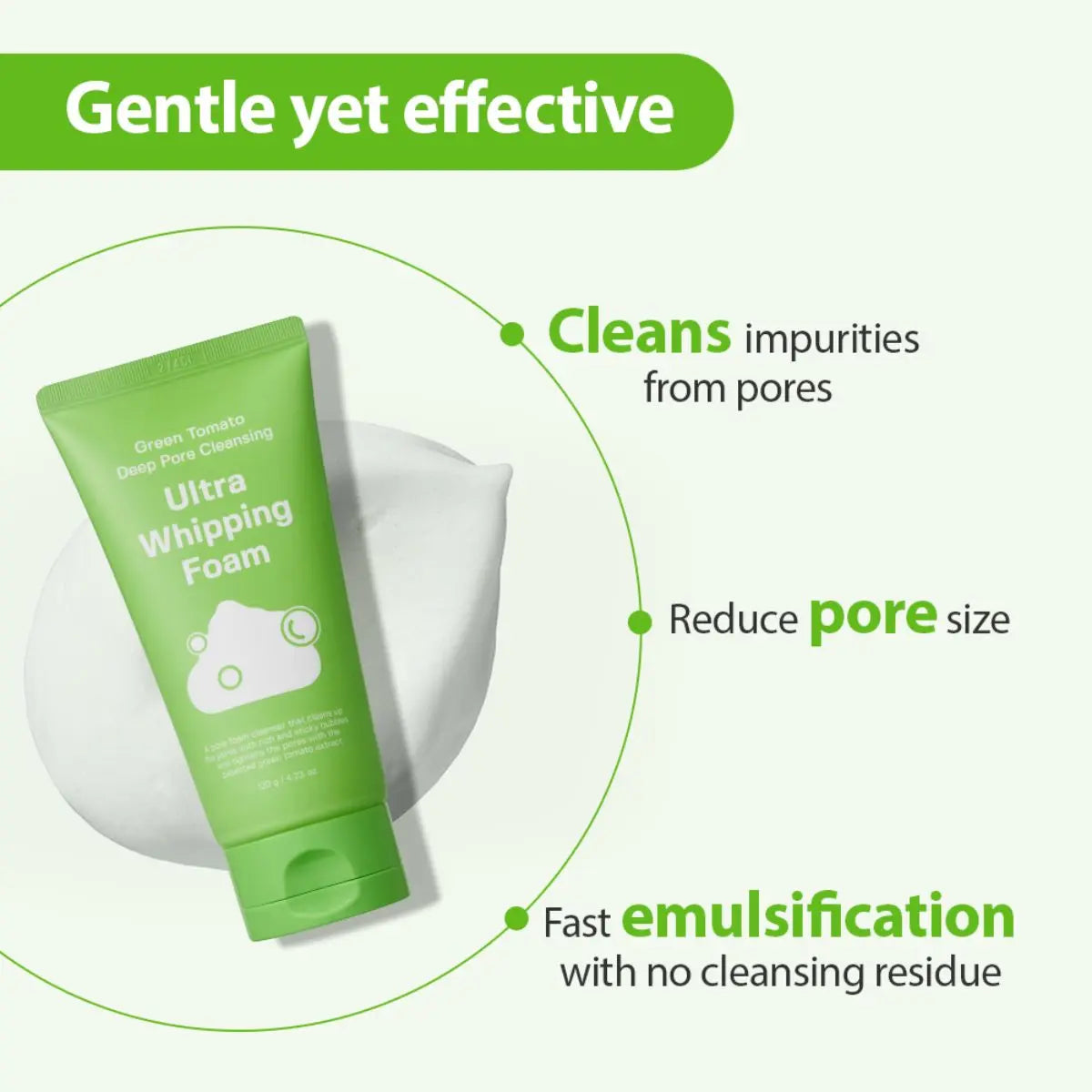Green Tomato Deep Pore Cleansing Ultra Whipping Foam 120g Sungboon Editor