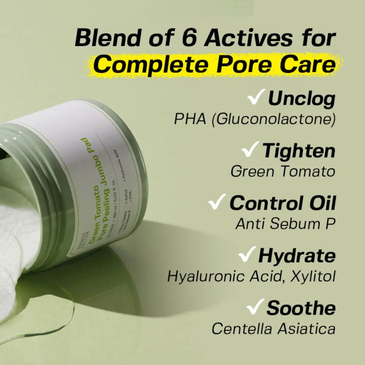 Green Tomato Pore Peeling Jumbo Pad (60ea) Sungboon Editor
